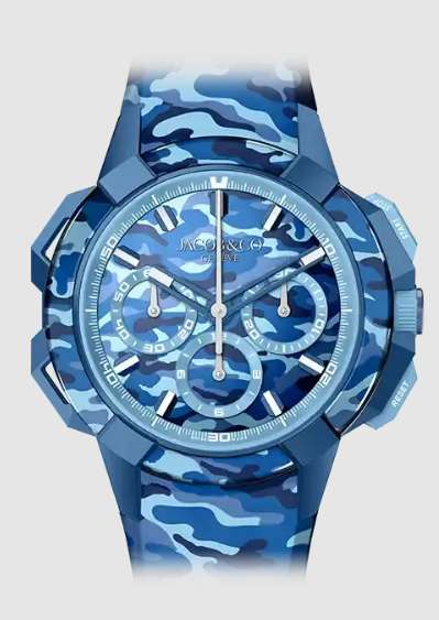 (image for) Jacob & Co epic x chrono 44mm tri compax BLUE CAMO EC440.22.AB.AA.A Replica watch